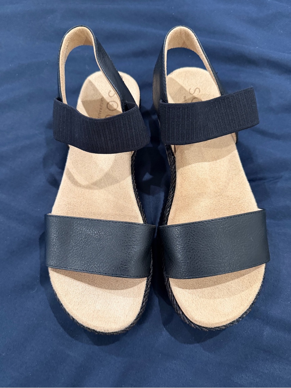SOUL Naturalizer Diana Black Platform Sandals Size 8